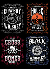 Vintage Whiskey Label T-shirt Graphic Collection