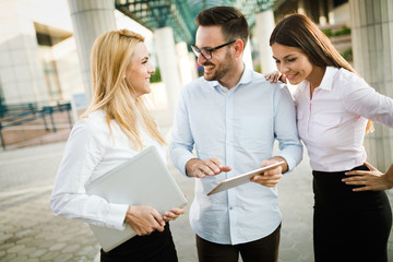Business people having fun in office