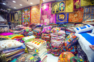 Naklejka premium Traditional clothes at the Dubai Local market, UAE