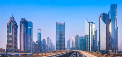 Fototapeten General view of Dubai Marina. Line of the city skyline. © seqoya