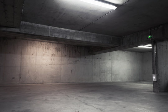 Abstract empty garage interior, background