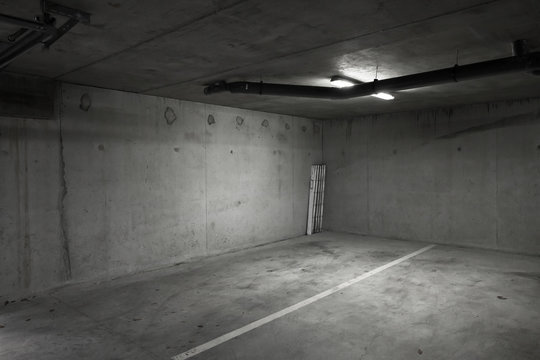 Abstract empty parking lot interior photo
