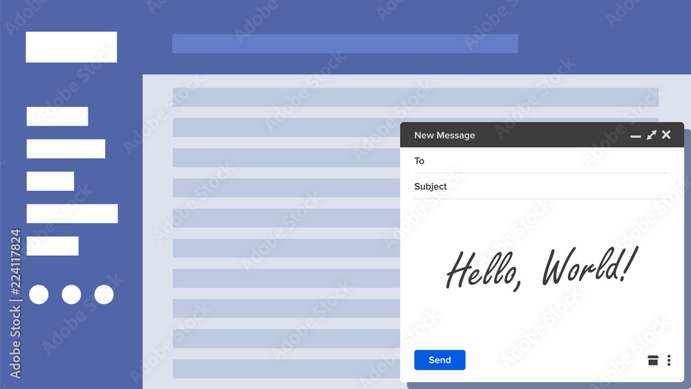 Poster email blank template vector. for website letter. contact form. web interface. mail illustration