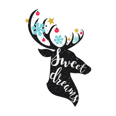 Christmas deer. Sweet dreams.