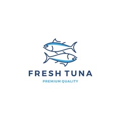 tuna fish logo emblem label seafood vector icon