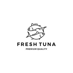 tuna fish logo emblem label seafood vector icon