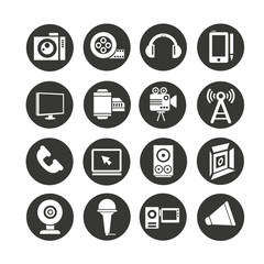 electronic device and multimedia icon set, button set