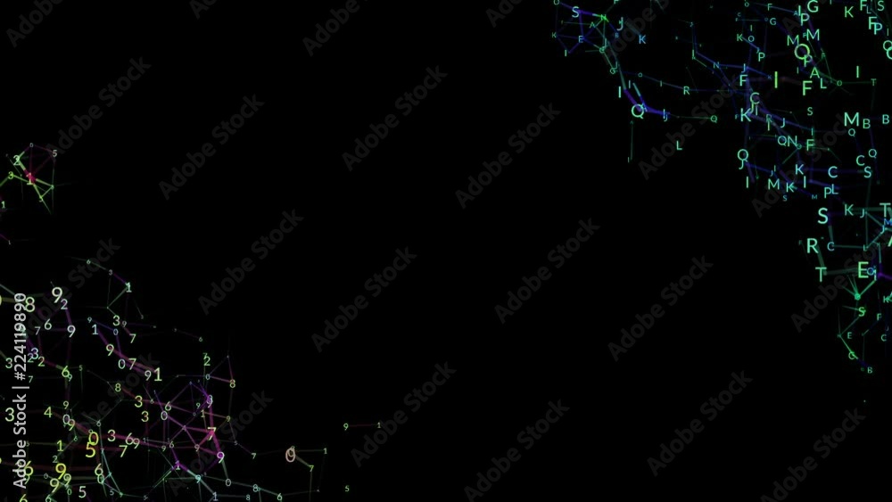 Aufkleber combined letters and numbers.abstract space background, geometry surfaces, lines and points. can be 