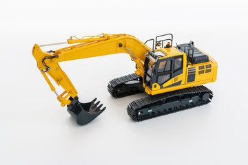 Excavator loader model on white background,Top view