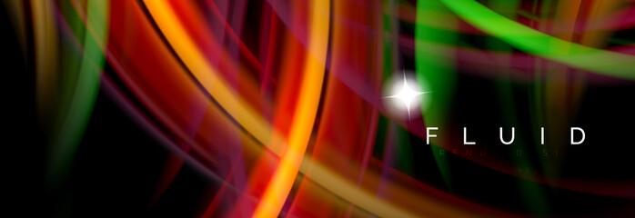Flowing glowing color motion concept, trendy abstract layout template for business or technology presentation or web brochure cover, wallpaper