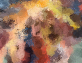 Textured brushstrokes on canvas. Dirty texture with arts elements. Creative hand drawn by brush background. Design stylish wallpaper. Rough modern abstraction. Digital simple artwork. Dry paint.