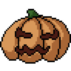 vector pixel art halloween pumpkin