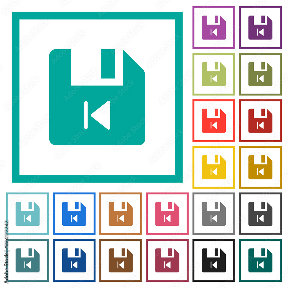 Poster file previous flat color icons with quadrant frames