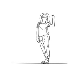  lines girl jumping, happy