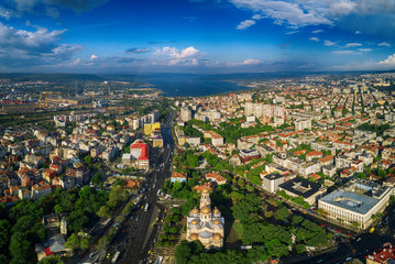 The Cathedral of the Assumption in Varna, Aerial view