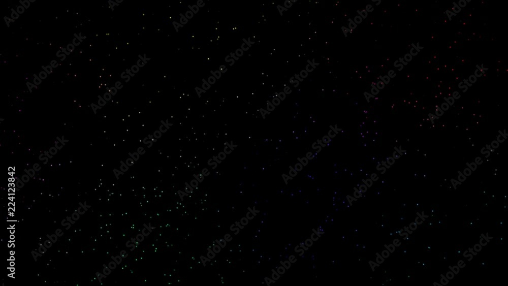 Poster flying colored points.abstract space background, geometry surfaces, lines and points. can be used as