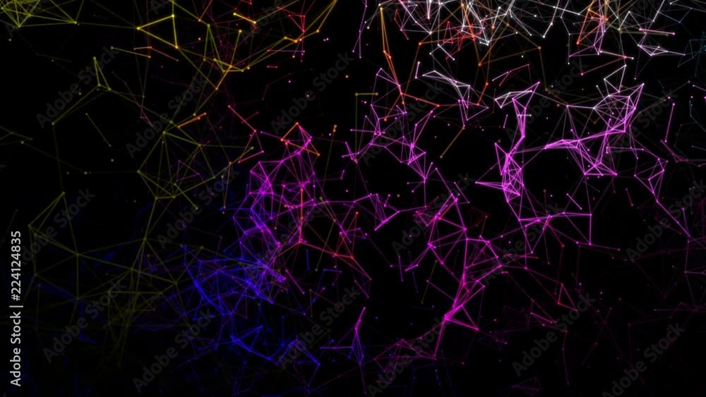 Aufkleber neon structure.abstract space background, geometry surfaces, lines and points. can be used as digita