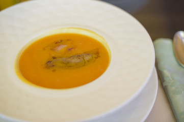 pumpkin soup with foie gras