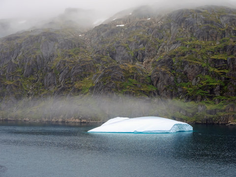 The Prins Christian Sund in Greenland, ice floes and glaciers