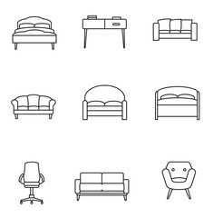 Furniture icon set