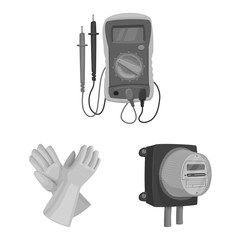 Vector illustration of electricity and electric symbol. Set of electricity and energy stock symbol for web.