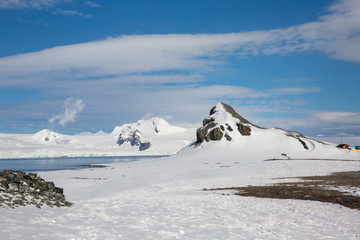 ice in the Antarctica with iceberg in the ocean