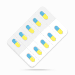 Medicine capsules, Pills icon. Medical illustration