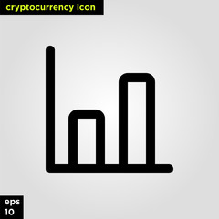 Cryptocurrency icon graph set line version. Modern computer network technology sign and symbol