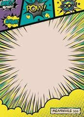 Comic book page style retro. Vector art.
