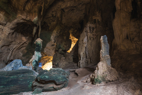 Inside the Khao Khanab Nam Cave near the City of Krabi, Krabi Province, Thailand