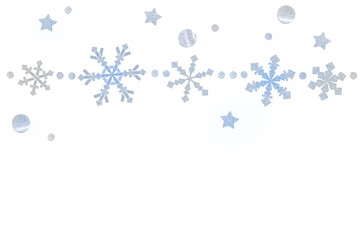 Snowflake bunting paper cut on white background - isolated