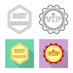 Vector design of emblem and badge logo. Set of emblem and sticker stock vector illustration.