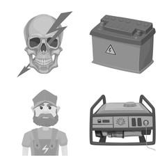 Vector design of electricity and electric sign. Set of electricity and energy stock symbol for web.