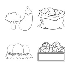 Isolated object of farm and agriculture icon. Set of farm and plant vector icon for stock.