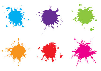 Vector Colorful paint splatter.Paint splash set.Vector illustration design.
