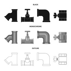 Isolated object of pipe and tube symbol. Collection of pipe and pipeline vector icon for stock.