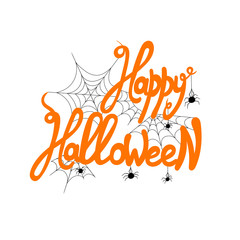 Vector Halloween Lettering, Calligraphic Element, Greeting Card.