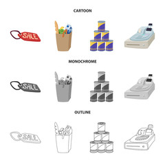 Isolated object of food and drink icon. Set of food and store vector icon for stock.