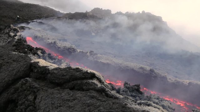 Lava flow on the volcano Etna. Sicily,Italy