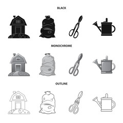 Vector illustration of farm and agriculture symbol. Set of farm and plant stock vector illustration.