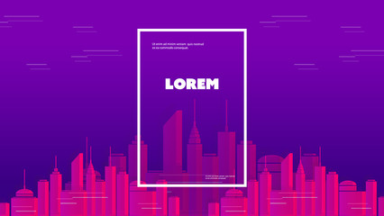 Landing Page, Wallpaper, Background, Flyer or Cover Design for Your Business with City Skyline Pattern - Applicable for Reports, Presentations, Placards, Posters - Creative Vector Template