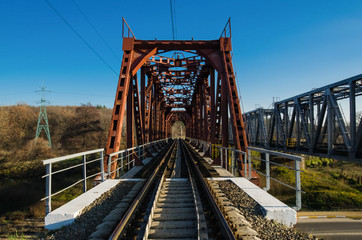 Railroad bridges in autumn