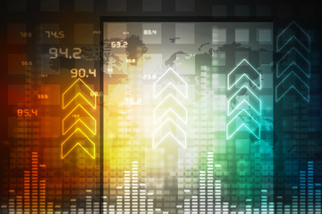 2d rendering Stock market online business concept. business Graph 