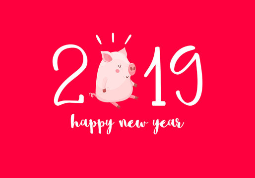 Happy New Year 2019 card design