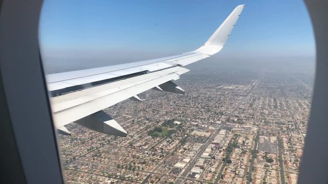 Flying Over Los Angeles Skyline