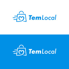 Love shop logo template vecor.Abstract shop logo, design concept, emblem, icon, flat logotype element for template.