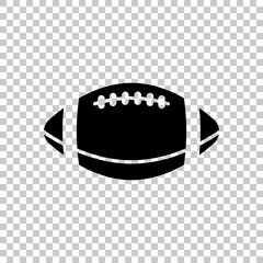 Fototapeta na wymiar American Football logo. Simple rugby ball icon. On transparent b