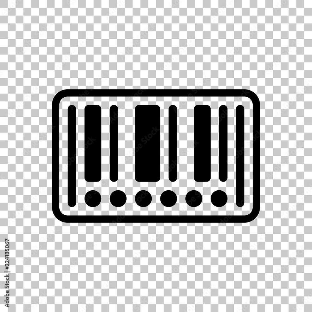 Poster barcode label icon. circles instead of numbers. on transparent b