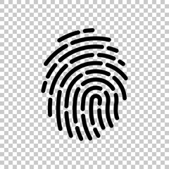 Fingerprint. Simple icon for logo or app. On transparent backgro