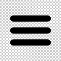 Hamburger menu. Web icon. On transparent background.